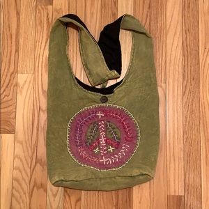 Peace sign cross body bag
